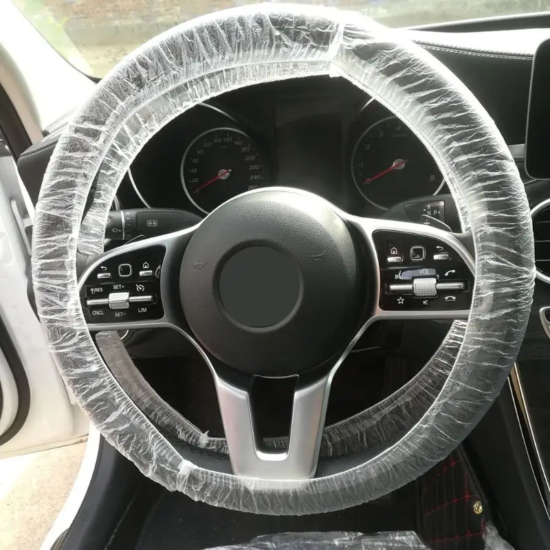 

100pc Universally Car Disposable Plastic Steering Wheel Cover Waterproof For Car Disposable Plastic Car Steering Wheel Covers