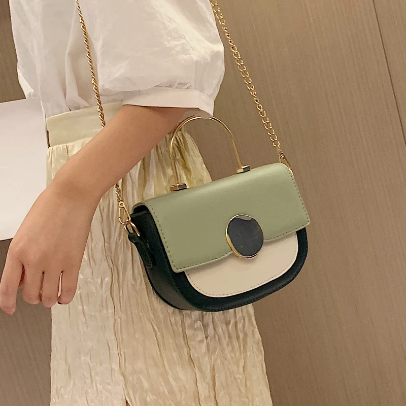 Beste Elegante Vrouwelijke Metalen Ring Tote bag 2019 Fashion Nieuwe Kwaliteit Leer vrouwen Designer Handtas Lock Keten Schoudertas Messenger Bag
