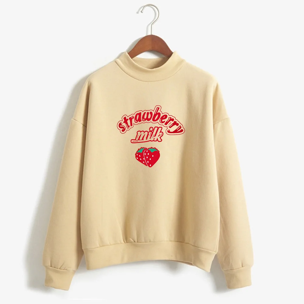 sweatshirt champagne KpopKawaii not a hugger клубничное молоко Толстовка персиковый молочный узор гранж Печать Японский Персиковый Сок Harajuku женский Стад - Цвет: sweatshirt champagne