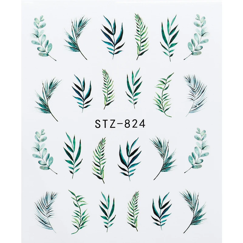 

RWTT Nail Stickers Water Transfer Sticker Leaves, Flowers, Butterfly Series Designs Nail Art Slider Manicure Decoration