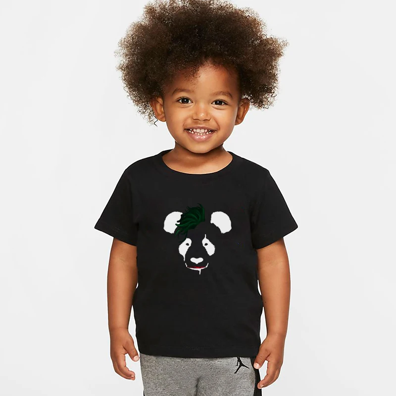 Camiseta/Милая Детская футболка с принтом панды летние футболки с короткими рукавами топы, футболки, костюм Повседневная хлопковая Футболка Disfraz, размеры от 2 до 14 лет