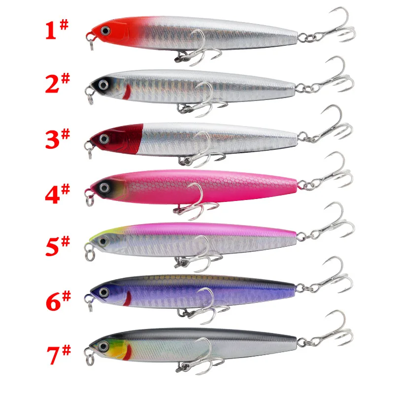 1PCS Pencil Bait Sinking Minnow Fishing Lure 10-24g Bass Trolling Lure Hard Bait Diving Sinking Treble Hooks Fishing Tackle