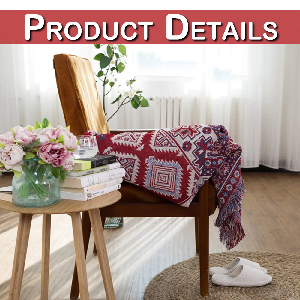 Boho Стиль чехол хлопок Ленточки три Слои диван с обивкой из гобелена CoversBaby покрывало Одеяло Анти-пыль чехол для дивана домашний декор D20