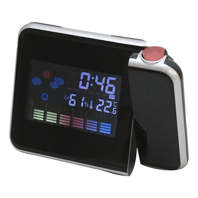 with usb line Проекционный будильник с метеостанцией Термометр Отображение даты USB зарядное устройство Повтор проекция светодиодный цифровые часы 40DEC23 - Цвет: with usb line