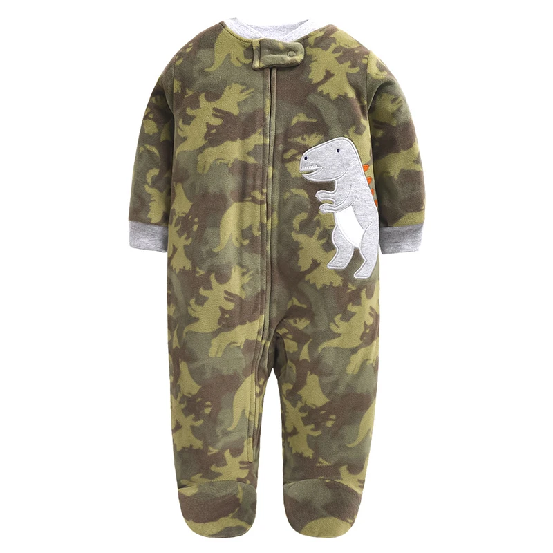 Army Green Одежда для новорожденных; детские комбинезоны; костюм животного из мягкого флиса; Комбинезоны для маленьких девочек с длинными рукавами; Одежда для новорожденных мальчиков - Цвет: Army Green