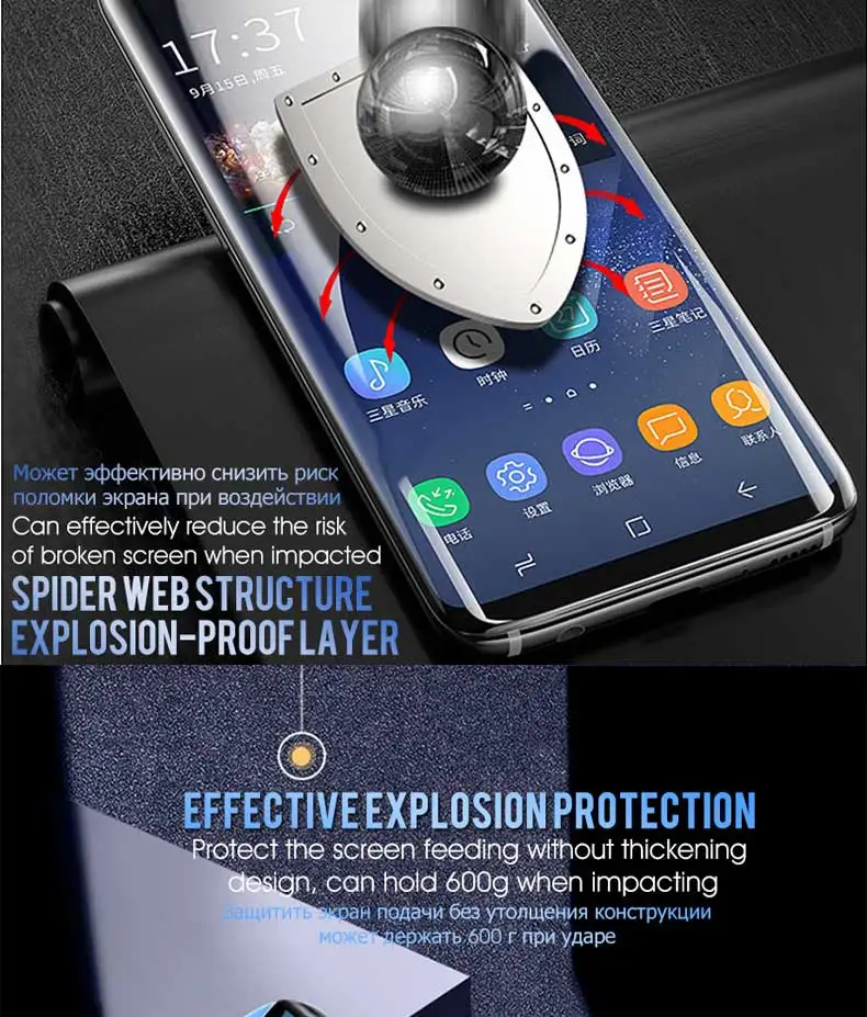 100D Гидрогелевая пленка для samsung Galaxy S8 S9 Plus S10E Note 8 9 10 S10 Plus Защитная мягкая защитная пленка не стекло