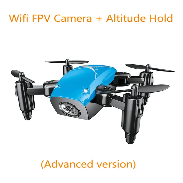 S9 мини Дрон с камерой складной высоты удерживающий вертолет WiFi FPV RC Квадрокоптер Микро Карманный игрушечный Дрон для детей Подарки - Цвет: 480P blue