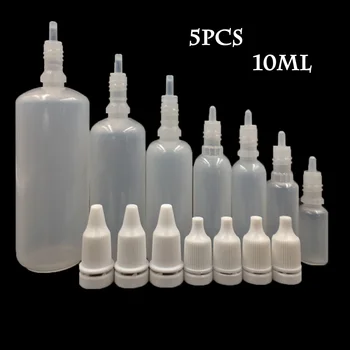 

5pcs 10ml LDPE Soft Plastic Empty Squeeze Eye Juice Liquid Dropper Bottles Essential Oil Dropper Storage with 5 Bottles 1 Funnel