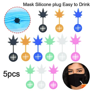 

5pcs DIY Face Mouth Mask Silicone Straw Plug Easy To Drink Straw Mask Health Care Tools