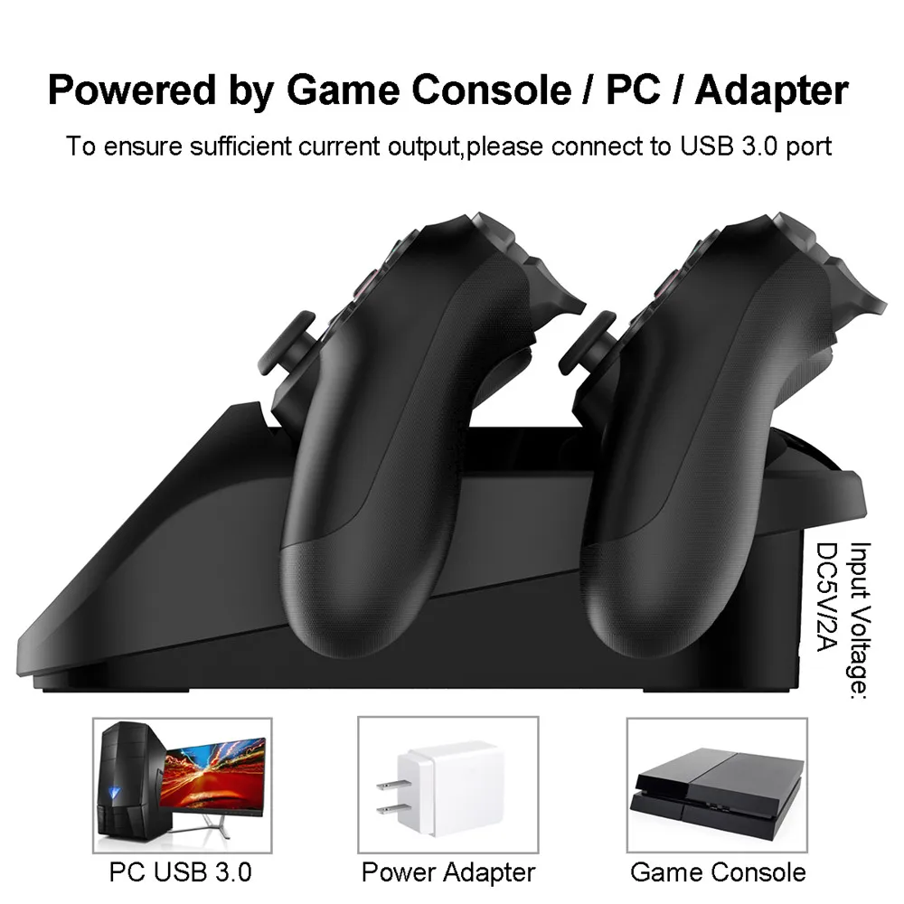 Двойная зарядная док-станция для PS4 Геймпад беспроводной контроллер с usb-кабелем+ светодиодный индикатор, 2 зарядная станция с портами