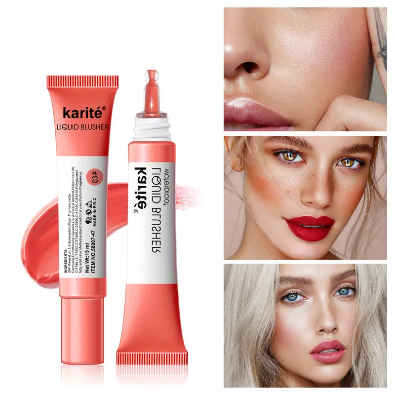 

New 4 Glitter Colors Liquid Waterproof Blush Natural Cosmetics Repair Matte Nude Blush Face Cheek Long Lasting Blush Cream TSLM1
