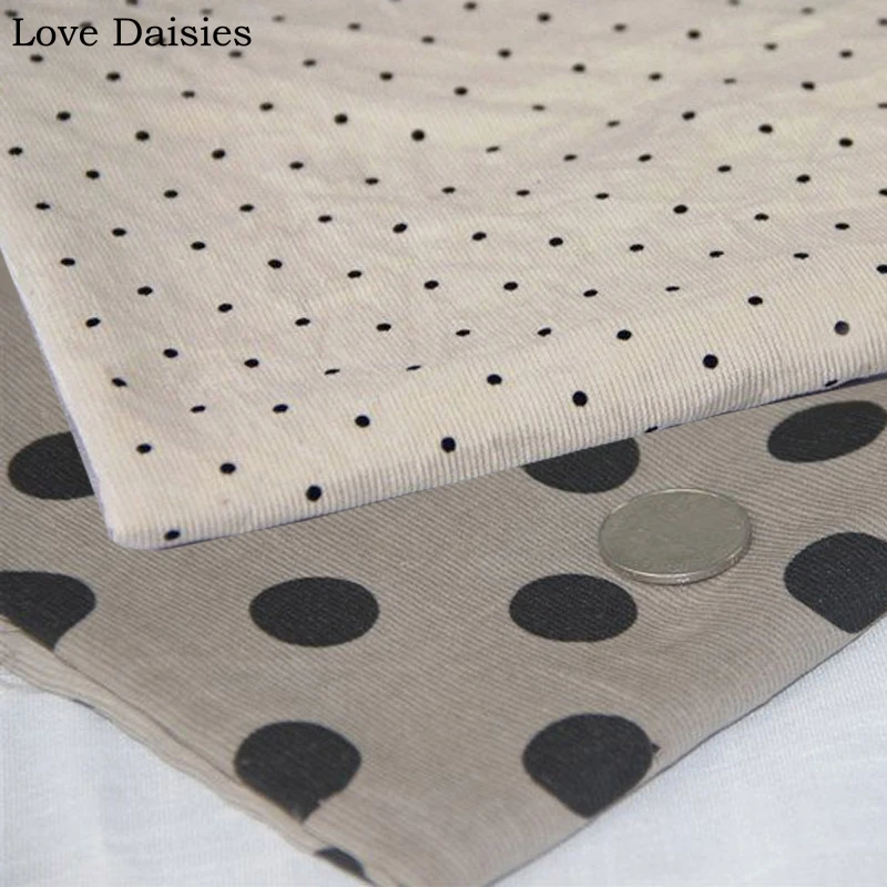 Хлопок, серая, бежевая, большая, маленькая в горошек, тонкая, из вельветовой ткани, для осени и весны, одежда, платье, рубашка, брюки, ткань