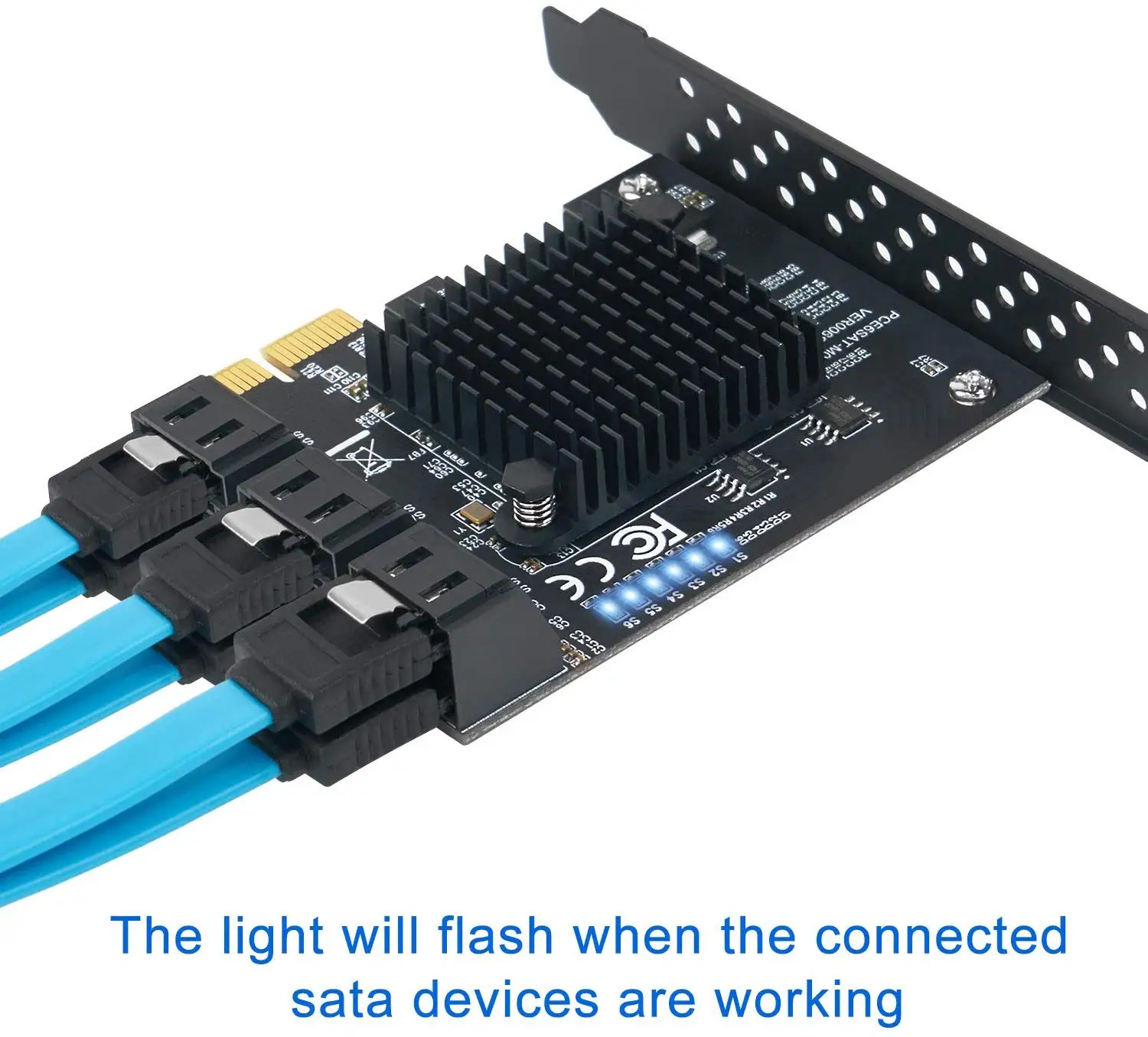 6/4 порт SATA III PCIe карта, PCIe SATA III контроллер карты до 6 ГБ/сек. внутренний адаптер конвертер PCI SATA 3,0 Плата расширения