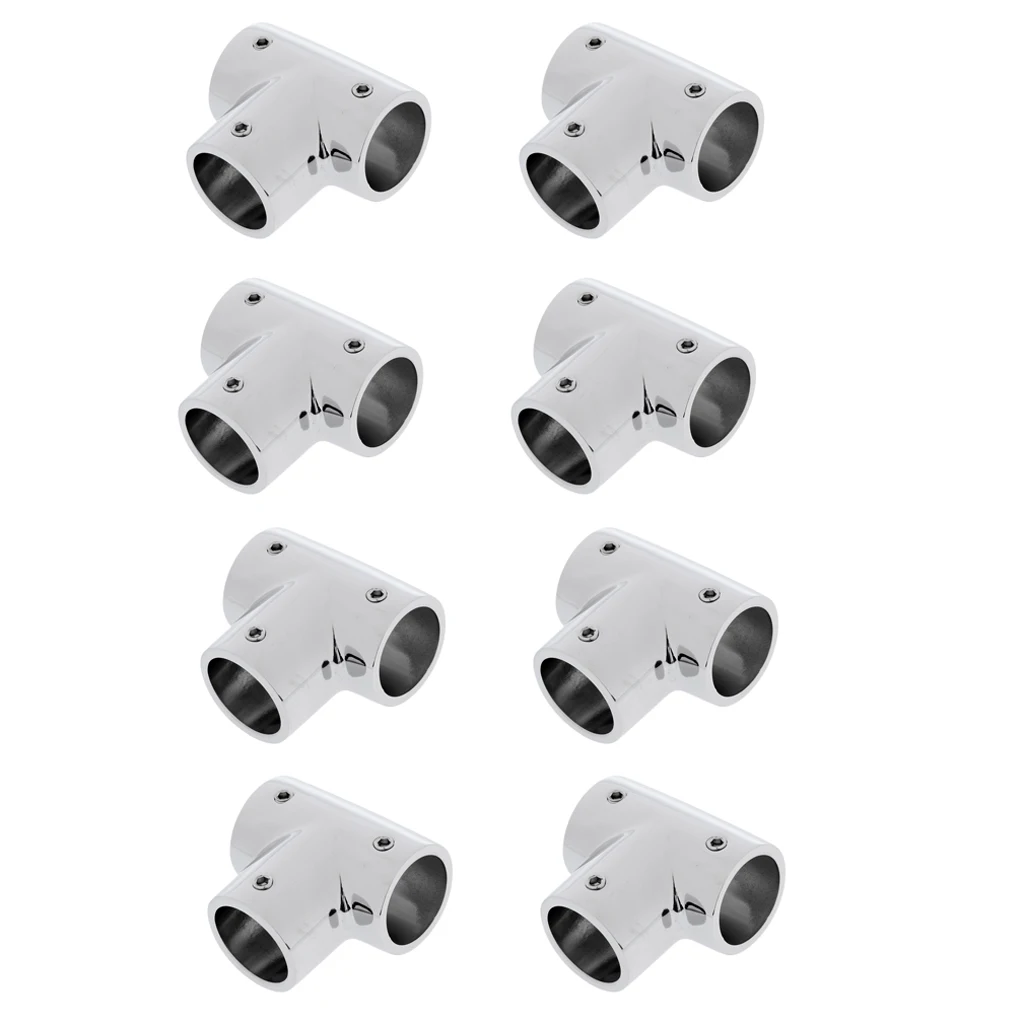 8 Pieces 1 '' 90 Degree 316 Stainless Steel Boat Handrail Fitting Tee