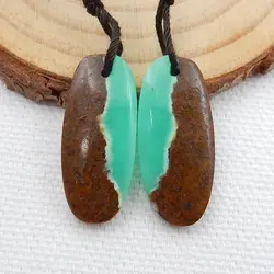 Новый! Chrysoprase овальные серьги бусины, камень для изготовления серег, 24x11x4 мм, 3,3 г