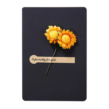 

20Pcs Paper Greeting Cards with Dried Flower Thank You Cards Sunflower Invitation Cardfor Father's Day Gift Graduation Gift