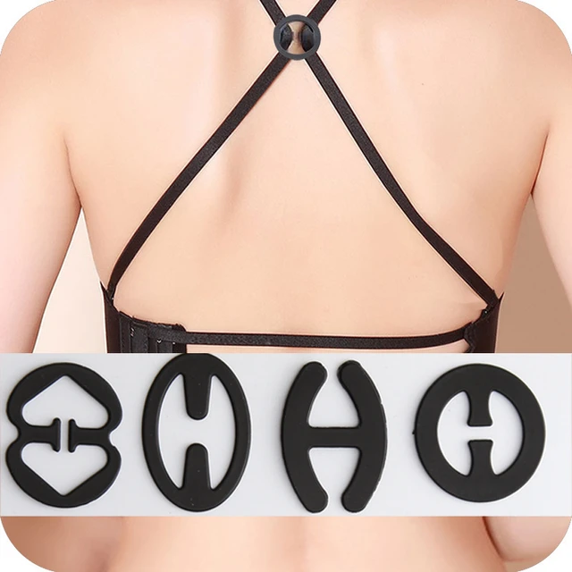 Invisible Bra Non-slip Buckle Underwear Back Shoulder Strap Cross Holders  Various Shapes Accessories Clips Slide