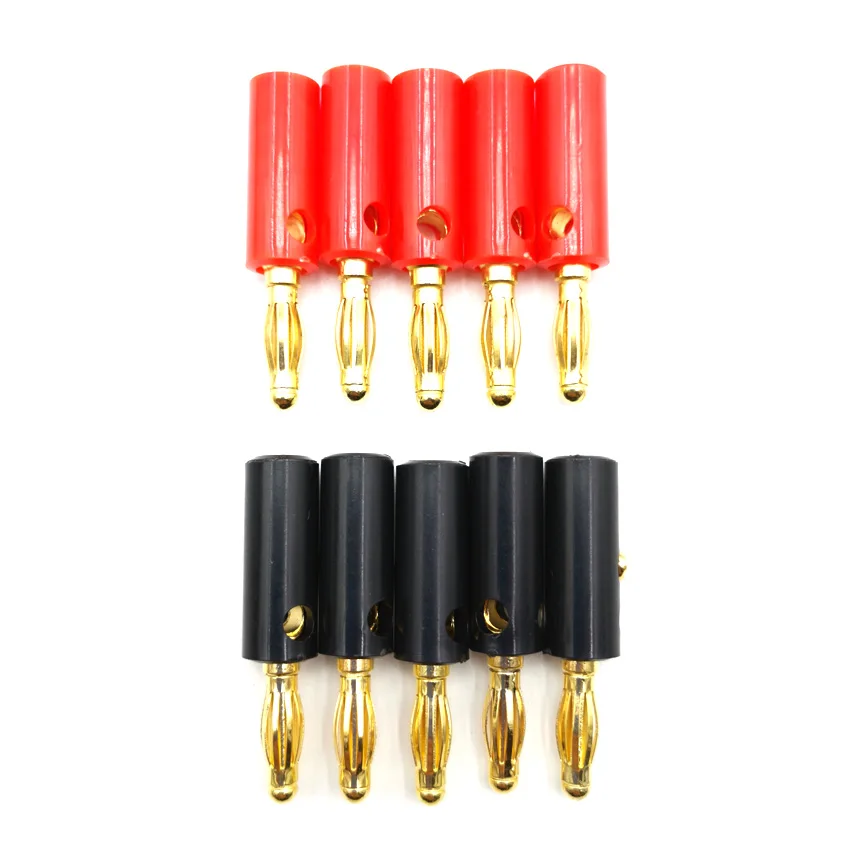 

10pcs Audio Speaker Screw Banana Gold Plate Plugs Connectors 4mm IN STOCK Black Red Online Wholesale Golden