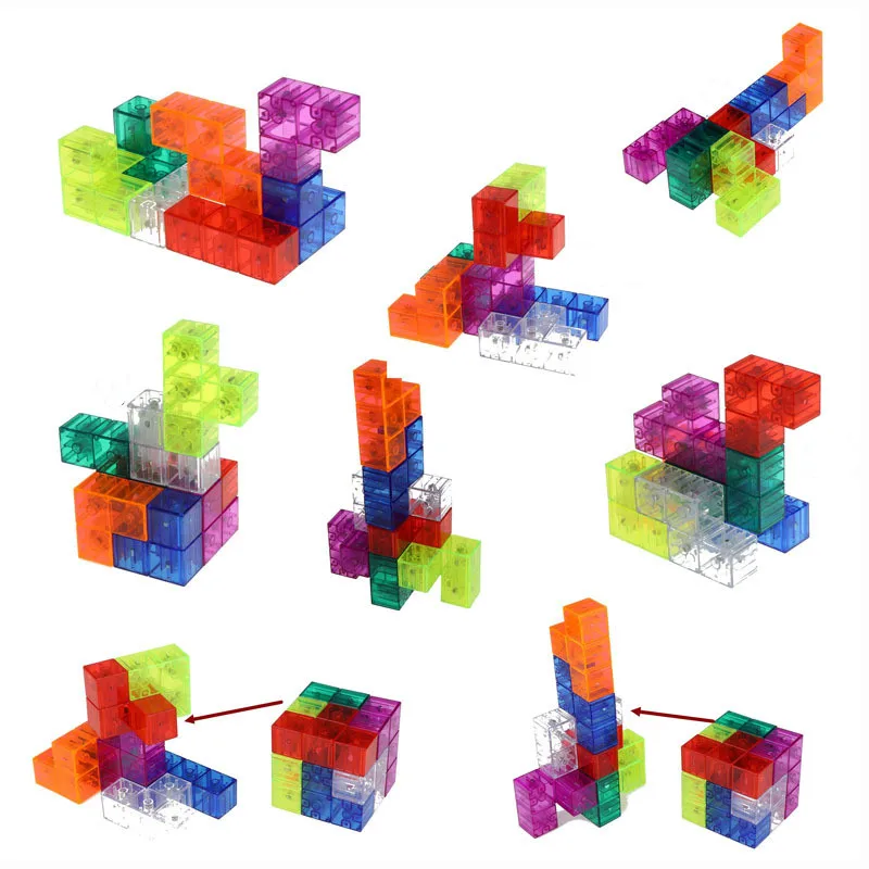 Blocos de Construção Intelligencetoys para Crianças Faça Você Mesmo Cubo Magnético 3d Ímã Telha 7 Pçs Conjunto Quebra-cabeça Velocidade 54 Cartões Guia yj 2 Cheap Cubos mágicos