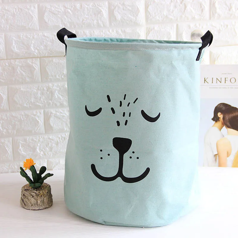 Laundry Basket Toy Storage Box Super Large Bag Cotton Washing Dirty Clothes Cartoon Lovely Big Basket Organizer Bin-6