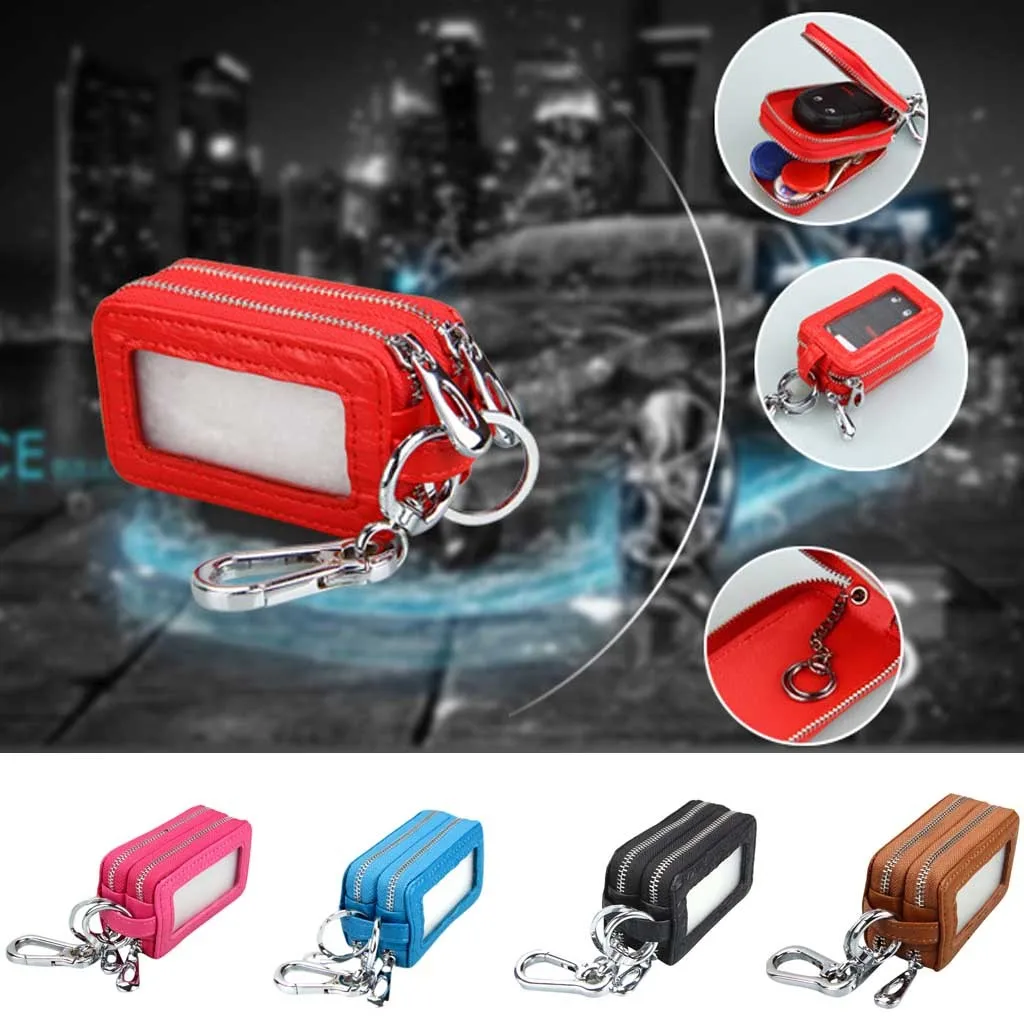 

Car key bag leather multi-purpose car key bag double zipper key bag unisex key bag unisex car key bag leather multi-function #40