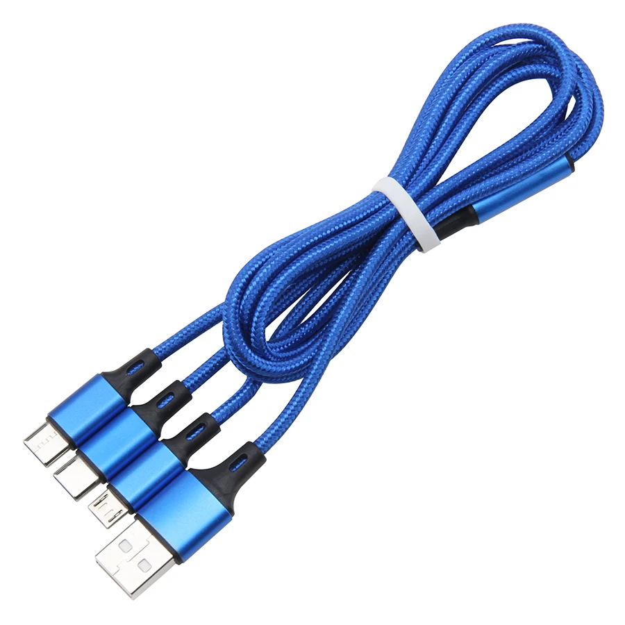 US $156.42 Nylon 12m 3 in 1 USB Charging Cable for iPhone 6 7 8 X 11 Pro Samsung LG Xiaomi Redmi Huawei Honor Android Phone Charger Wire