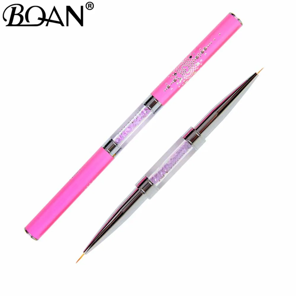 pink 6mm 7mm BQAN черная двойная головка, кристальная ручка 9 мм и 11 мм, кисть для рисования, кисть для рисования, ручка для гель-лака, Кристальные маникюрные инструменты для ногтей - Цвет: pink 6mm 7mm