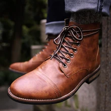 mens high cut lace up martin boots