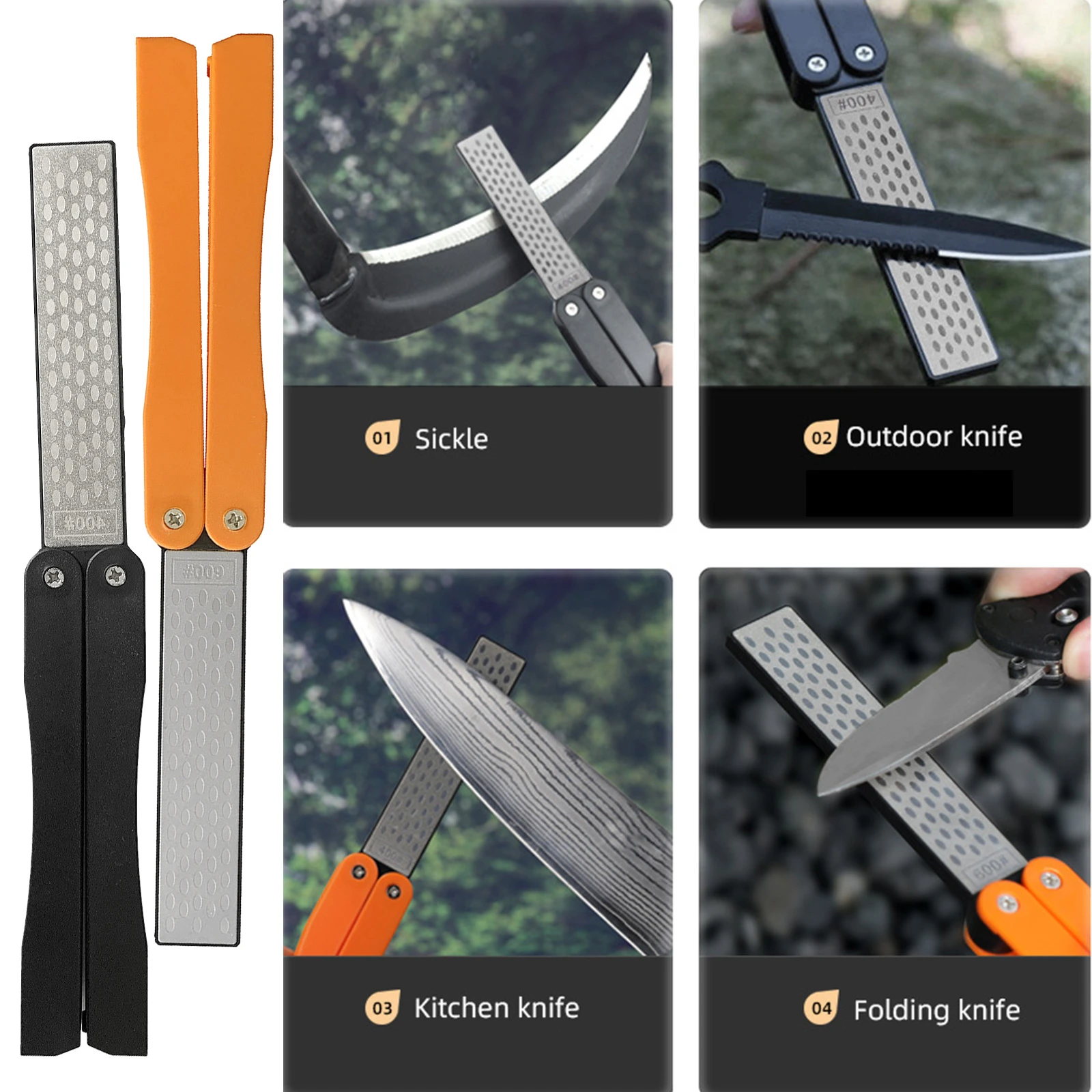 Folding Double Sided Knife Sharpening Stone 400 600 Grit Pocket Diamond Knives Sharpener Whetstone Camping Kitchen Supplies Files Aliexpress