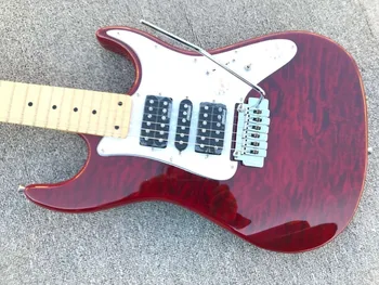 

AAA quilted maple top electric guitar wilkinson Magneto pickups guitar maple neck guitar with locking tuners and mini switch eq