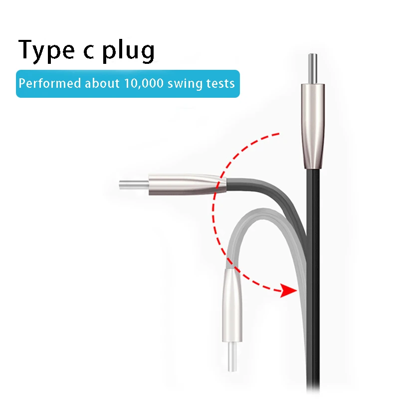 Кабель usb type-C из цинкового сплава для быстрой зарядки usb c кабель type-c шнур для передачи данных зарядное устройство usb-c для xiaomi samsung S9 S10 huawei mate P30