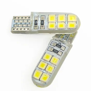 

20Pcs Silicone 12SMD 2835 LED Auto Reading Light 192 168 501 COB Marker Side Wedge Lamp Canbus Auto Bulb Parking Light