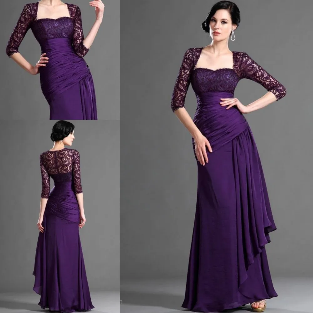 

2015 Free Shipping Sexy Strapless Beaded Lace Purple Mother of the Bride Dresses For Wedding Party Long Evening Gown ZM440