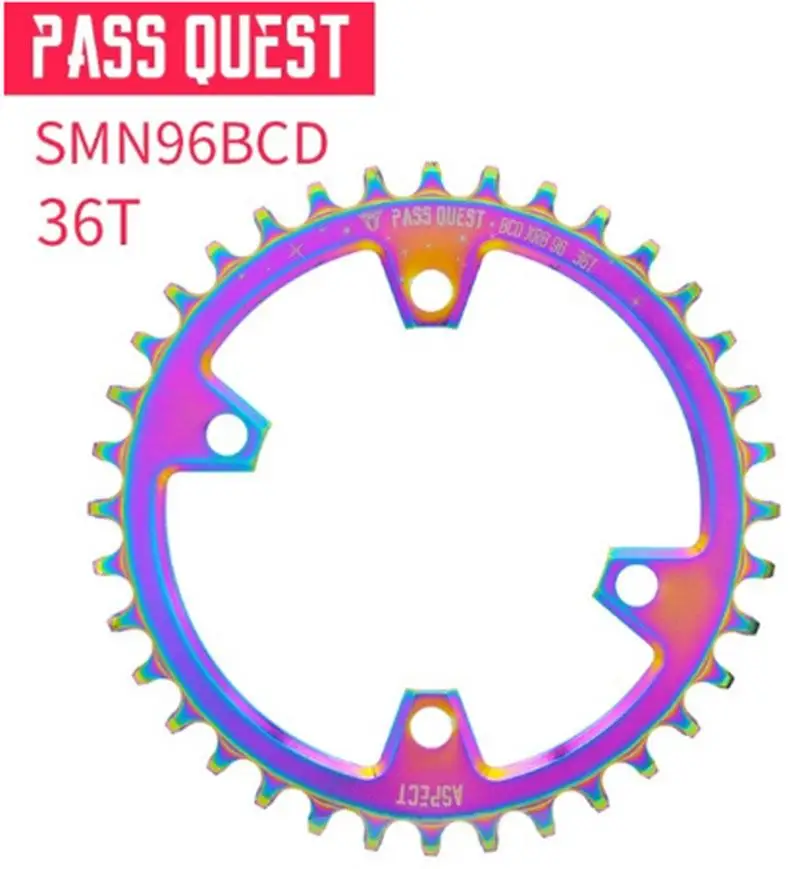 Велосипед круглый Chainwheel PASS QUEST горный 96BCD MTB велосипедная система алюминиевая Звездочка титановое покрытие M7000/M8000/M9000 использование - Цвет: 36T