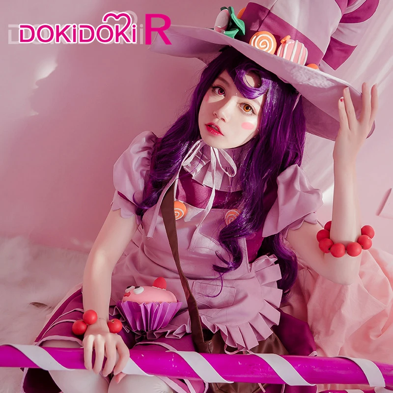 DokiDoki-R игра Лига Легенд Лулу Косплей Лига Легенд Лулу конфеты ведьма косплей костюм женщины Хэллоуин