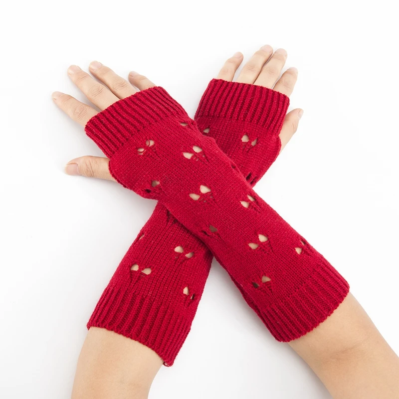 New Warmer Winter Women Gloves Stylish Hand Gloves Girl Arm Crochet Knitting Hollow Mitten Warm Fingerless Gloves best cold weather work gloves Gloves & Mittens