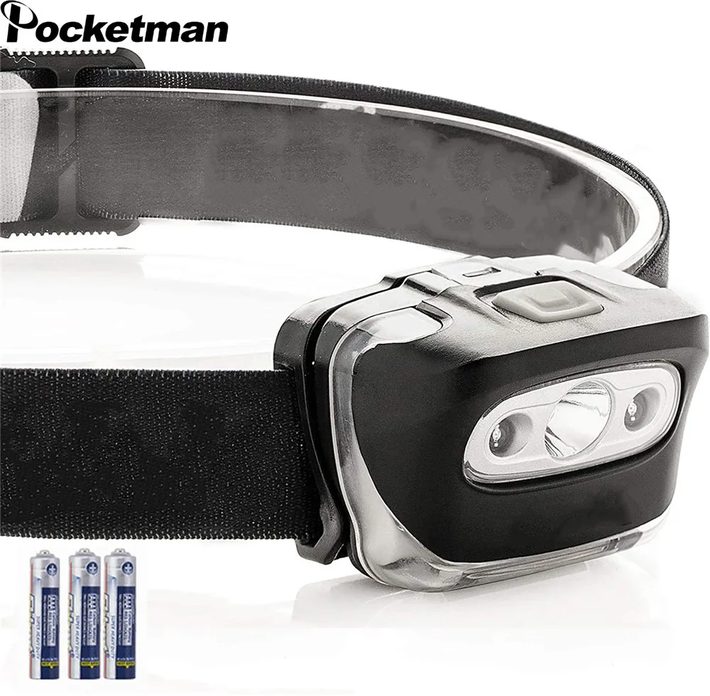 

Powerfull Headlamp Lightweight LED Headlight Torch Comfortable Headband Perfect for Runners Brightest Hat Use 3 x AAA Batteries