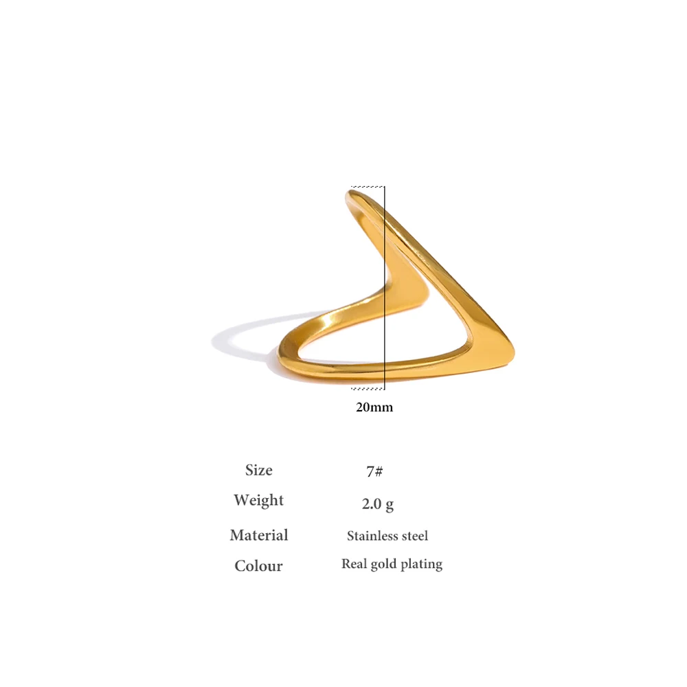 Stainless Steel Gold Color Finger Rings Women Minimalist Metal Golden Finger Rings Waterproof Jewelry Gift