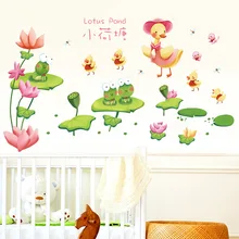 Zhen hong передвижная стена из ПВХ наклейки XL7193 маленький Лотос пруд спальня библиотеки гостиная настенное украшение, настенное украшение Наклейки