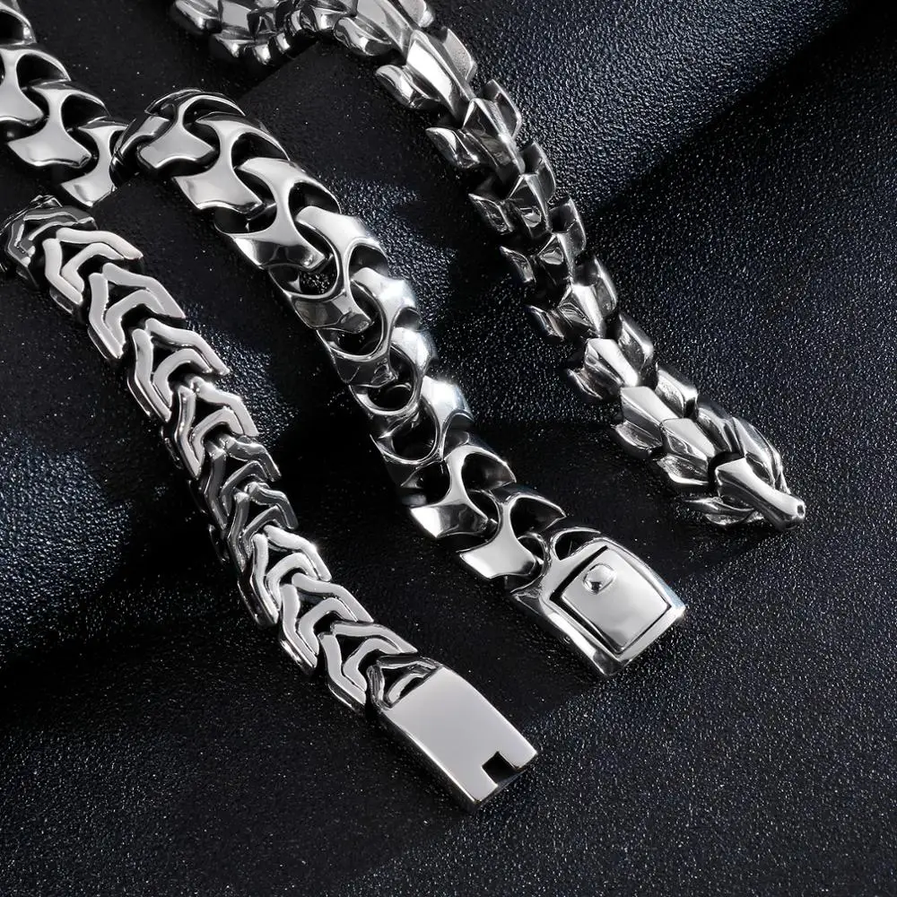 Высокое качество, винтажный панк-рок браслет с драконом для мужчин, серебряные ювелирные изделия из нержавеющей стали, хип-хоп Уличная культура, бордюр, байкерские браслеты