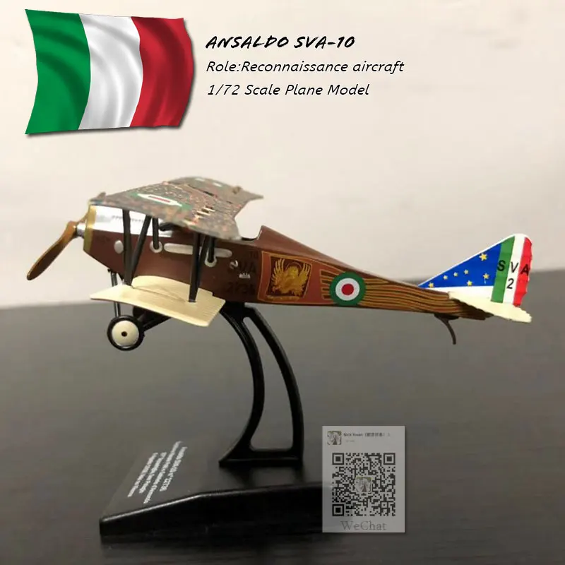 ITALERI 1/72 масштаб военная модель игрушки Италия Ansaldo SVA-10 истребитель литой металлический самолет модель игрушки для сбора/подарок