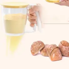 Сито для муки фильтр из тонкой сетки пластиковый сито для муки ручной шейкер сахарный порошок кухонный фильтр инструмент для выпечки для дома(желтый