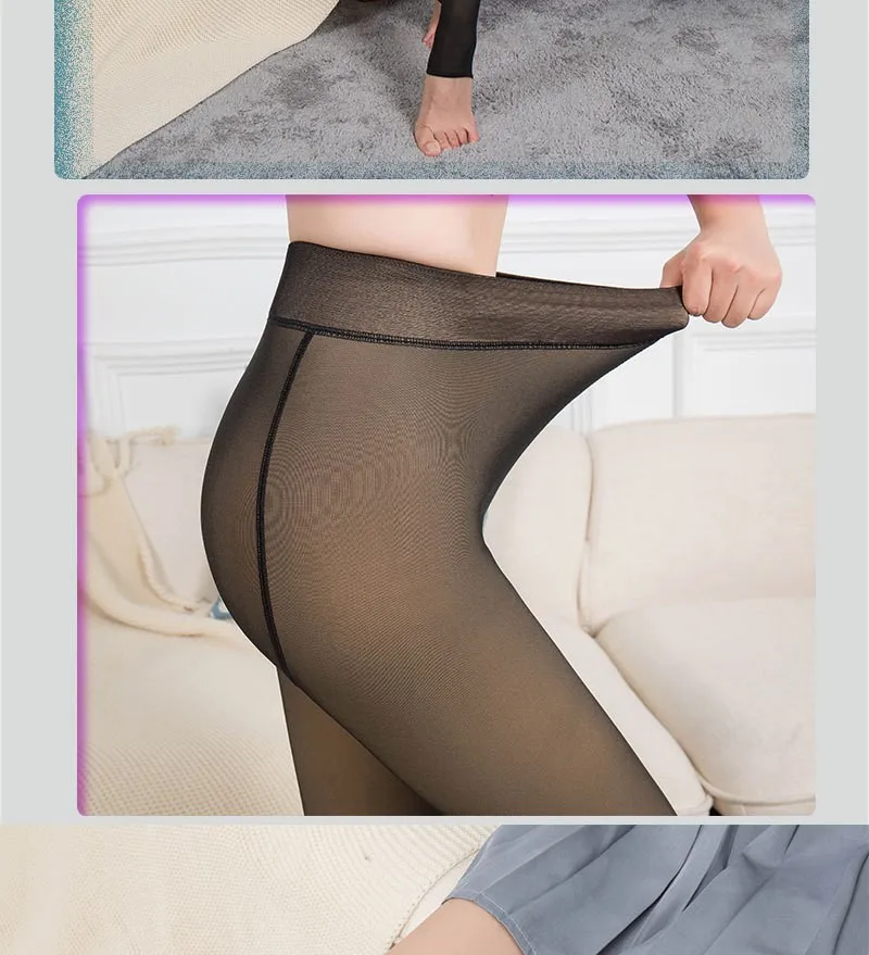 fleece leggings 2020 Women Fashion Plus Size 250G-500G 40KG-85KG New Legs Fake Translucent Warm Fleece Soft Leggings Thick Stretchy For girl spanx faux leather leggings