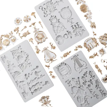 

14 Styles European Frame Cake Decoration Silicone Fondant Mold Decorating Tools Chocolate Moulds Gumpaste Gypsum Soap Mold k962