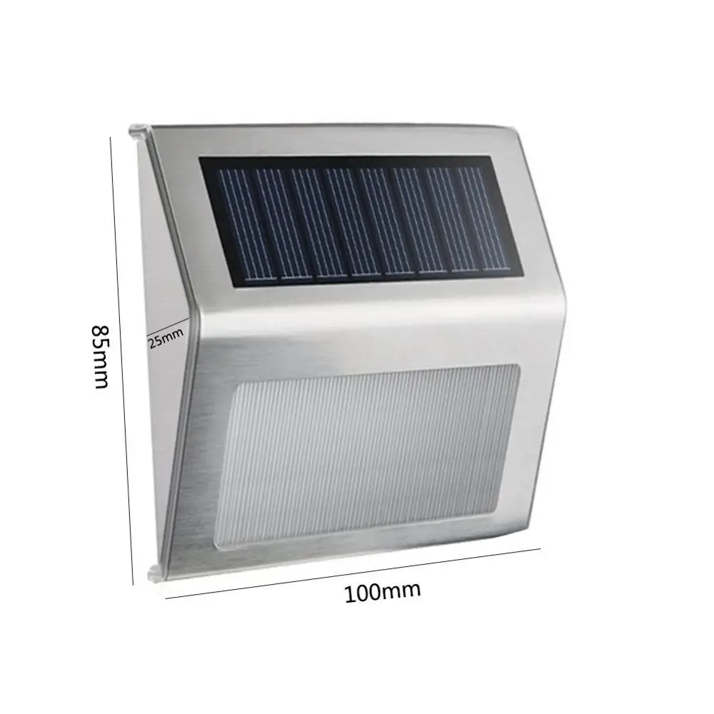 Stainless Steel 2LED Solar Light Waterproof Outdoor Solar Power Garden Light Energy Saving Courtyard Pathway Solar Led Wall Lamp