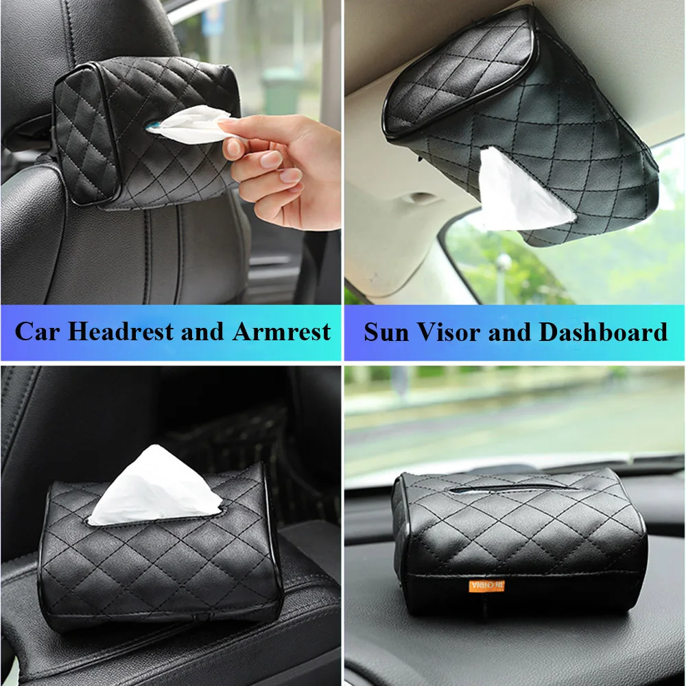 

Black Beige Pink Microfiber Leather Tissue Box Car Tissue Box Napkin Holder Tissue Box Organizer for Car Accessories Girl Boy
