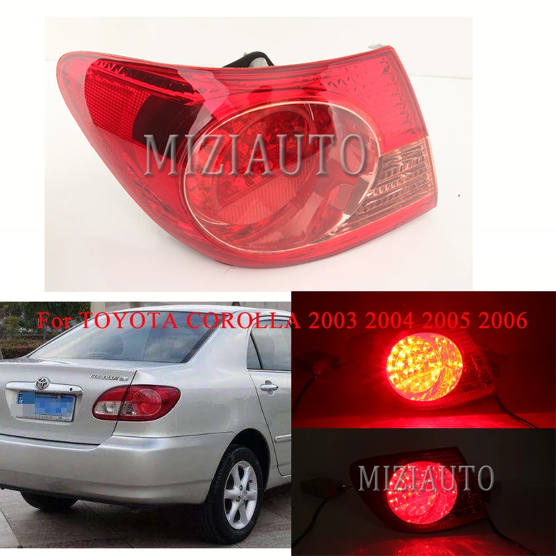 

MIZIAUTO Rear tail light Outer side For TOYOTA COROLLA 2003 2004 2005 2006 Brake Light Rear Bumper Light Tail Stop Lamp Fog
