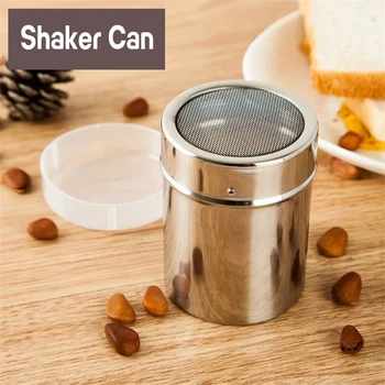 

1Pc Stainless Steel Sprinkle Cocoa Cinnamon Sugar Gauze Mesh Jar Seasoning Bottle Fancy Coffee Powder Duster Pepper Shaker Can