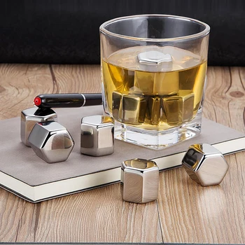 

Box Stainless Steel Ice Cubes Reusable Chilling Stones For Whiskey Wine Keep Your Drink Cold Longer Whiskey Stones