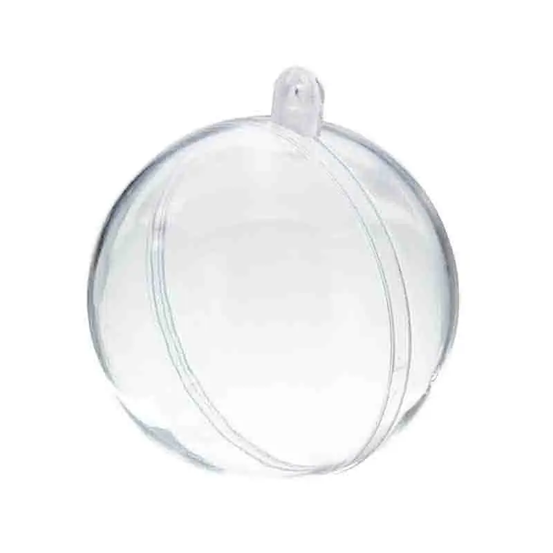 

New 20Pcs Christmas Tress Hanging Decorations Ball Transparent Open Plastic Transparent Ornament Kids Favors Party Supplies